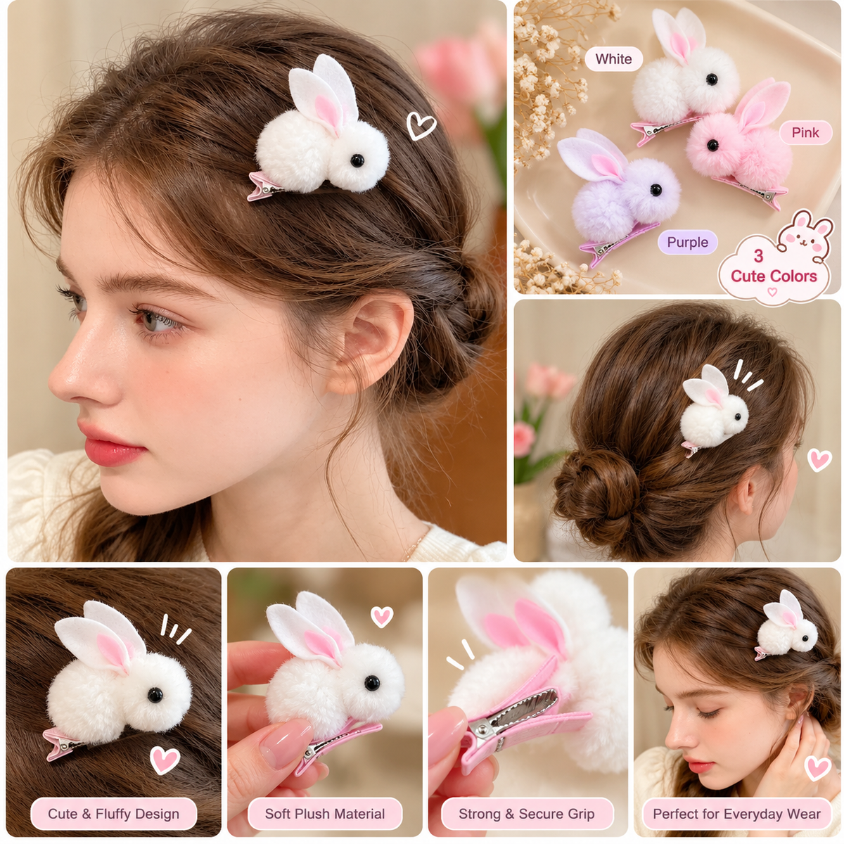 Cute Plush Rabbit Hair Clip