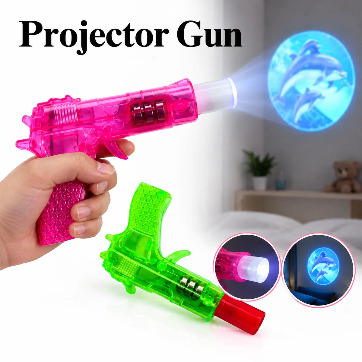 MagicBeam™ LED Cartoon Projection Gun – Kids’ Educational, Fun & Bedtime Toy