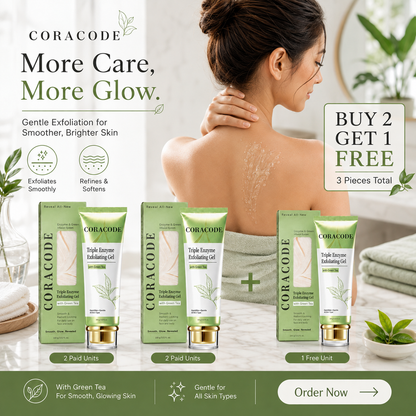 Coracode Triple Enzyme Exfoliating Gel with Green Tea