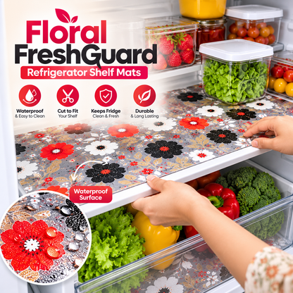 Floral FreshGuard Refrigerator Shelf Mats
