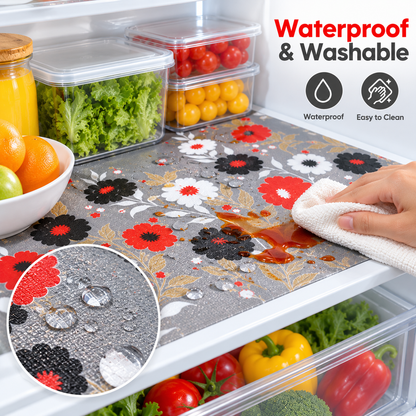 Floral FreshGuard Refrigerator Shelf Mats