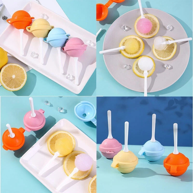 Lollipop Ice Cream Mold Homemade Reusable Popsicle Maker With Sticks