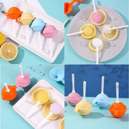 Lollipop Ice Cream Mold Homemade Reusable Popsicle Maker With Sticks